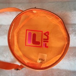 Fila neon orange transparent round crossbody bag